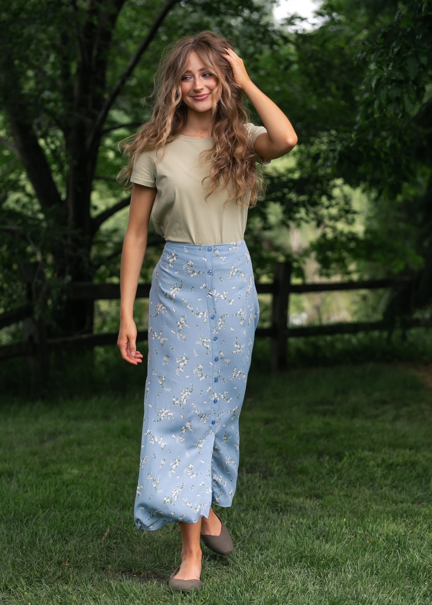 Floral Button Down Maxi Skirt - FINAL SALE