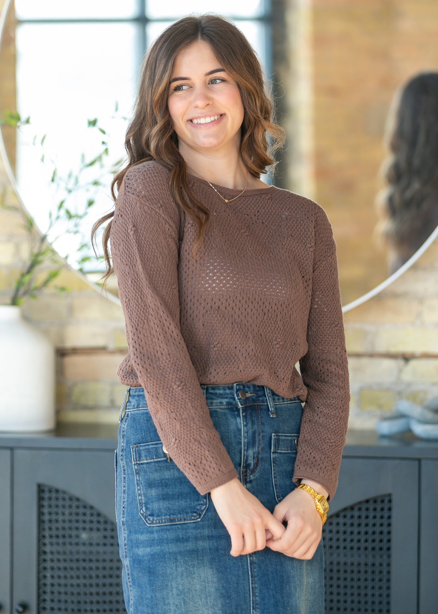 Floral Crochet Pullover Sweater