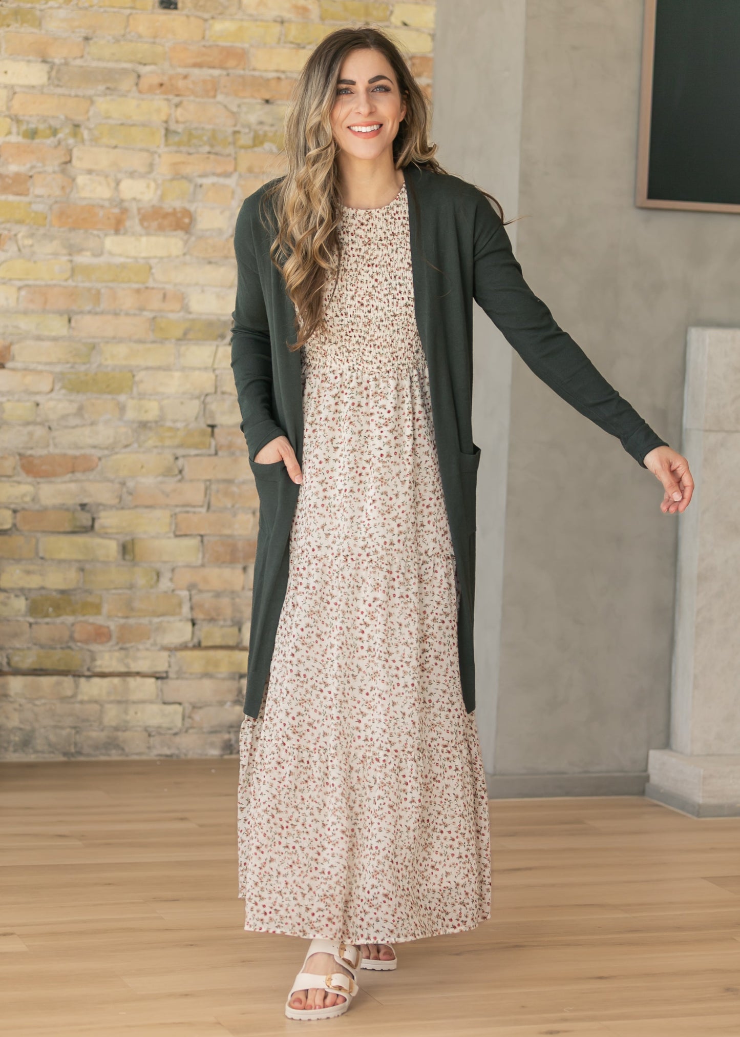 Floral Flutter Sleeve Tiered Maxi Dress