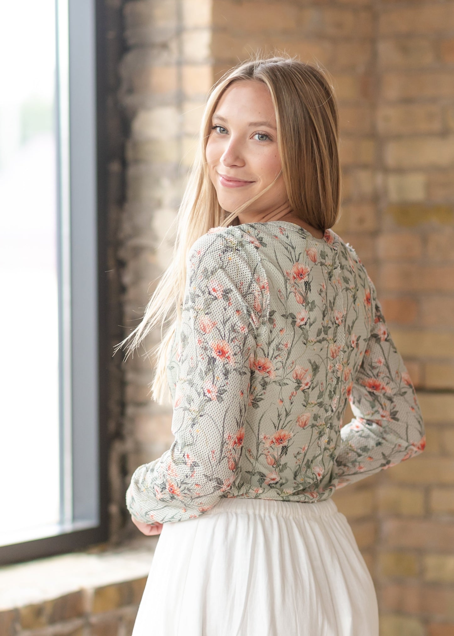 Floral Mesh Button Cardigan - FINAL SALE