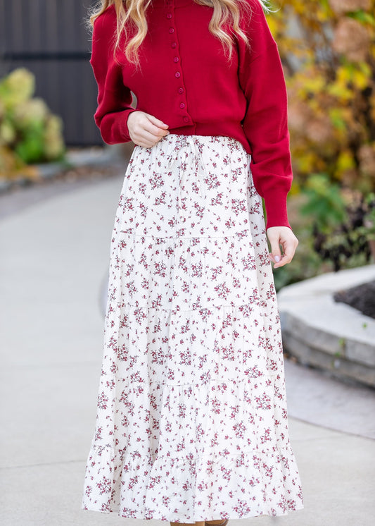 Floral Print Tiered Maxi Skirt - FINAL SALE