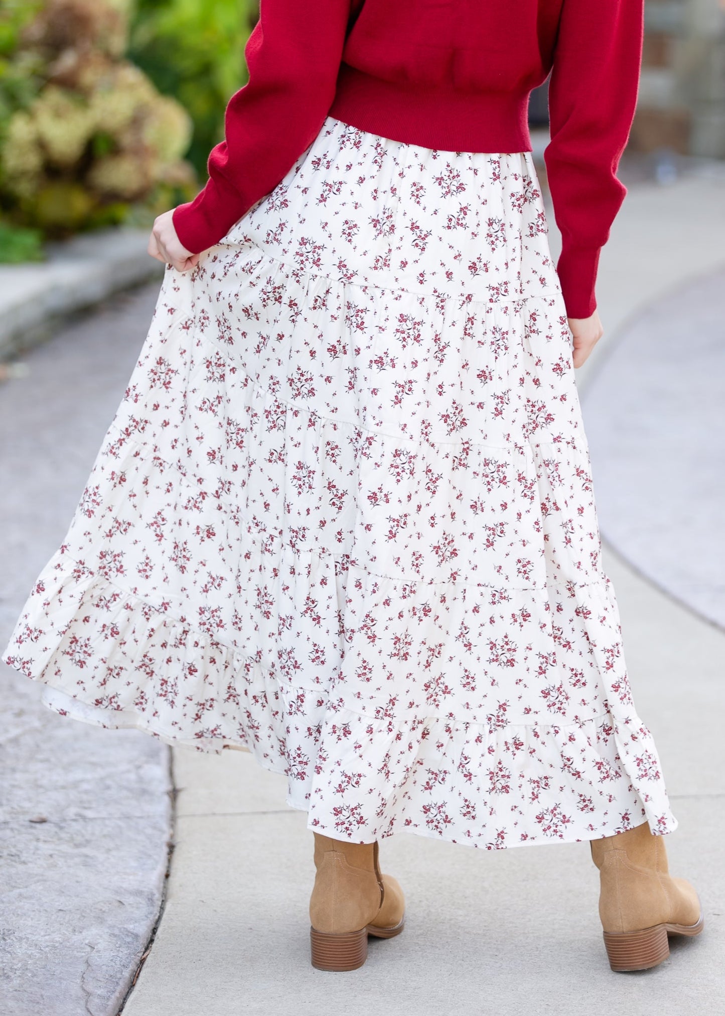 Floral Print Tiered Maxi Skirt - FINAL SALE