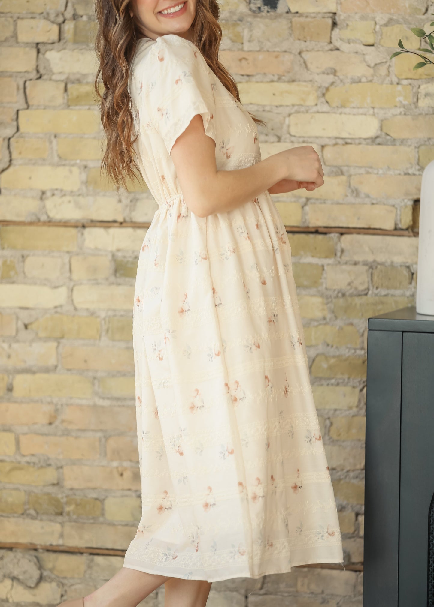 Floral Printed Embroidered Maxi Dress
