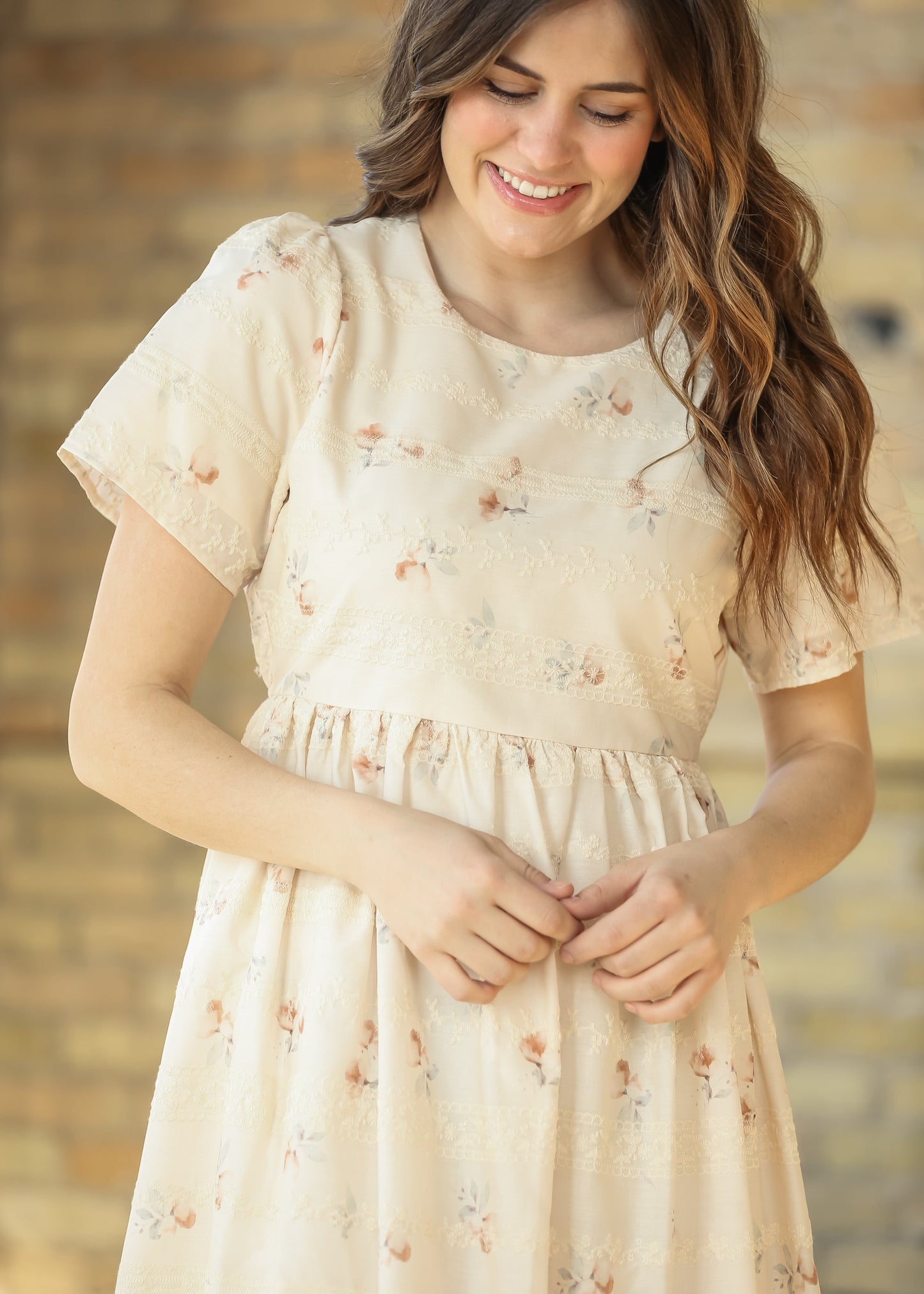 Floral Printed Embroidered Maxi Dress