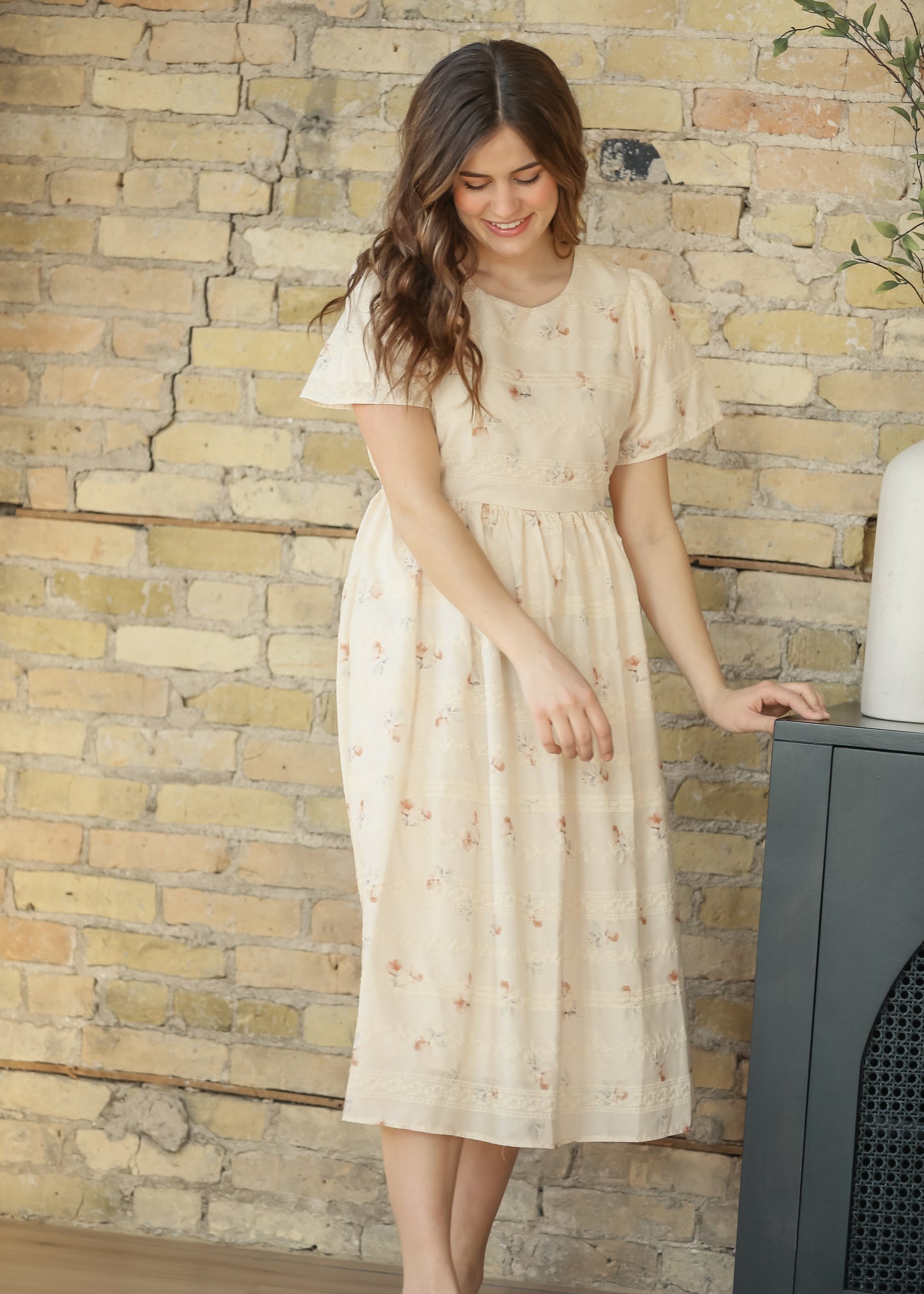 Floral Printed Embroidered Maxi Dress