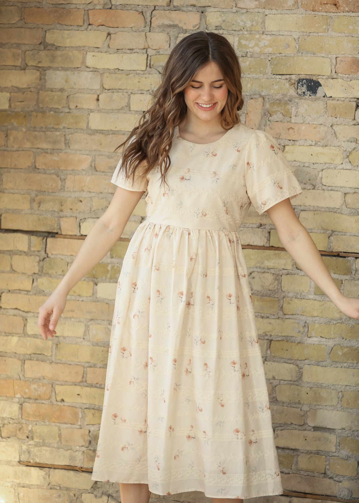 Floral Printed Embroidered Maxi Dress