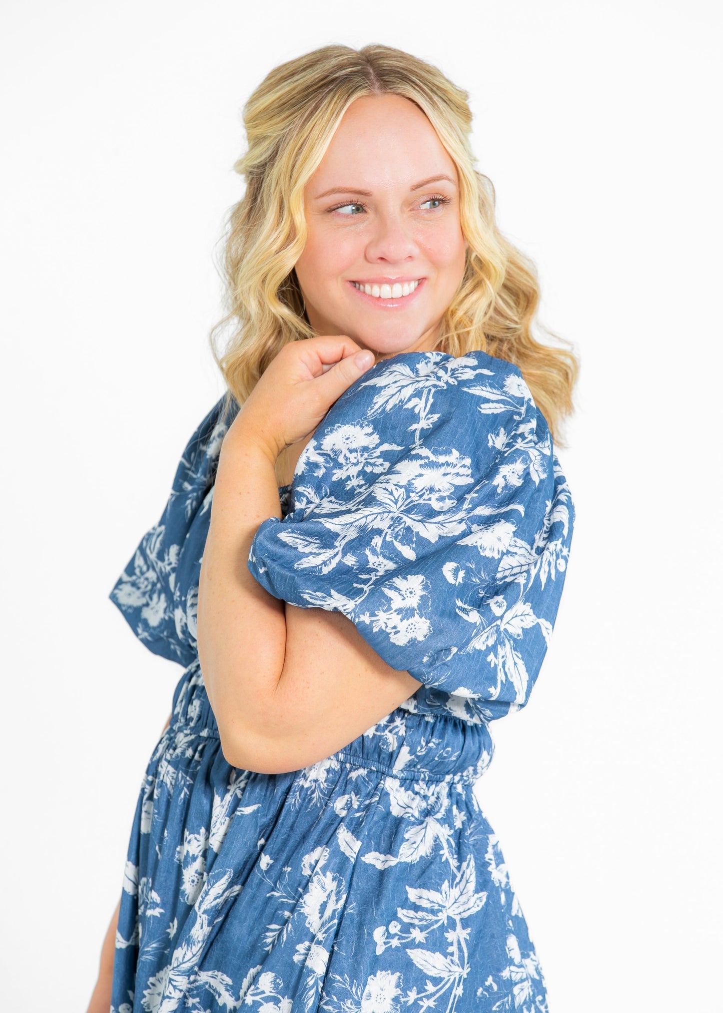 Floral Textured Print Maxi Dress - FINAL SALE