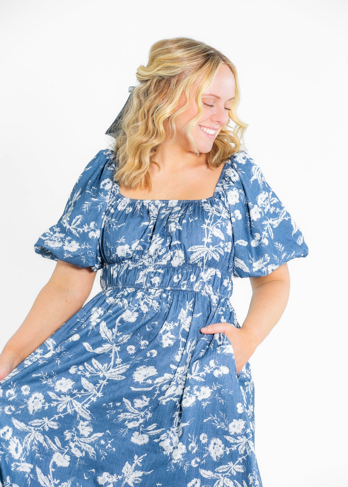 Floral Textured Print Maxi Dress - FINAL SALE
