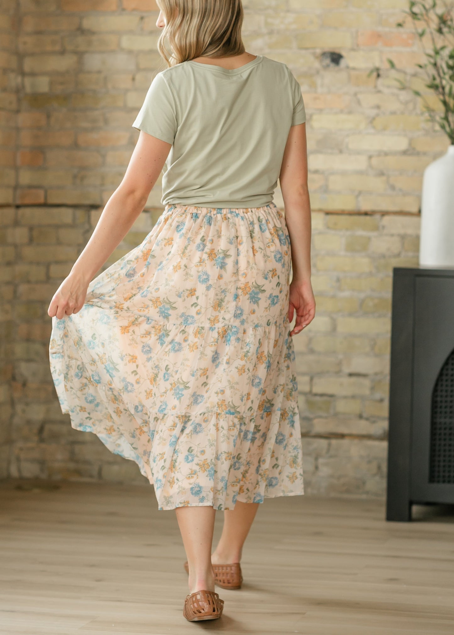 Floral Textured Tiered Maxi Skirt - FINAL SALE