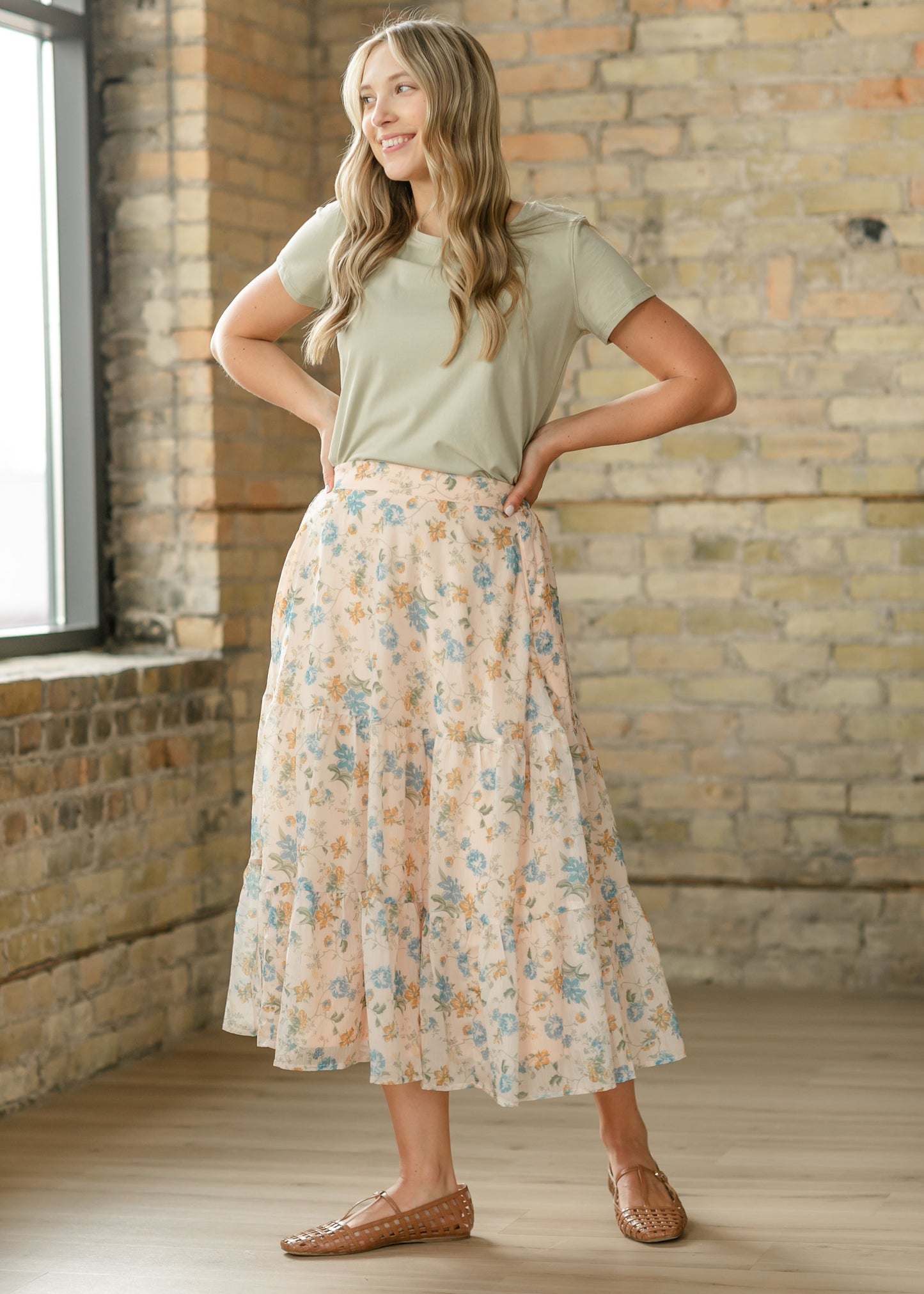 Floral Textured Tiered Maxi Skirt - FINAL SALE