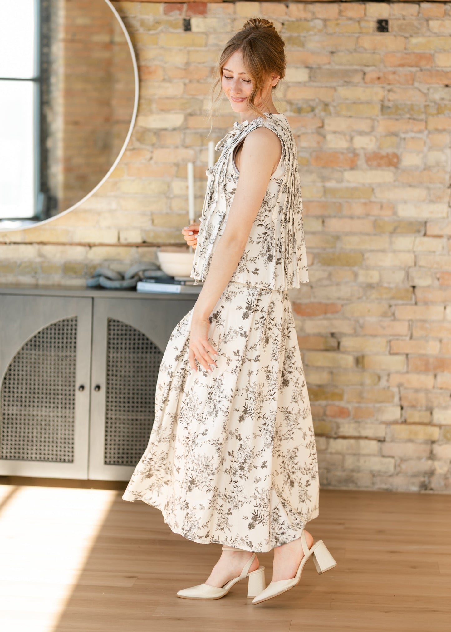 Floral Toile Skirt Set
