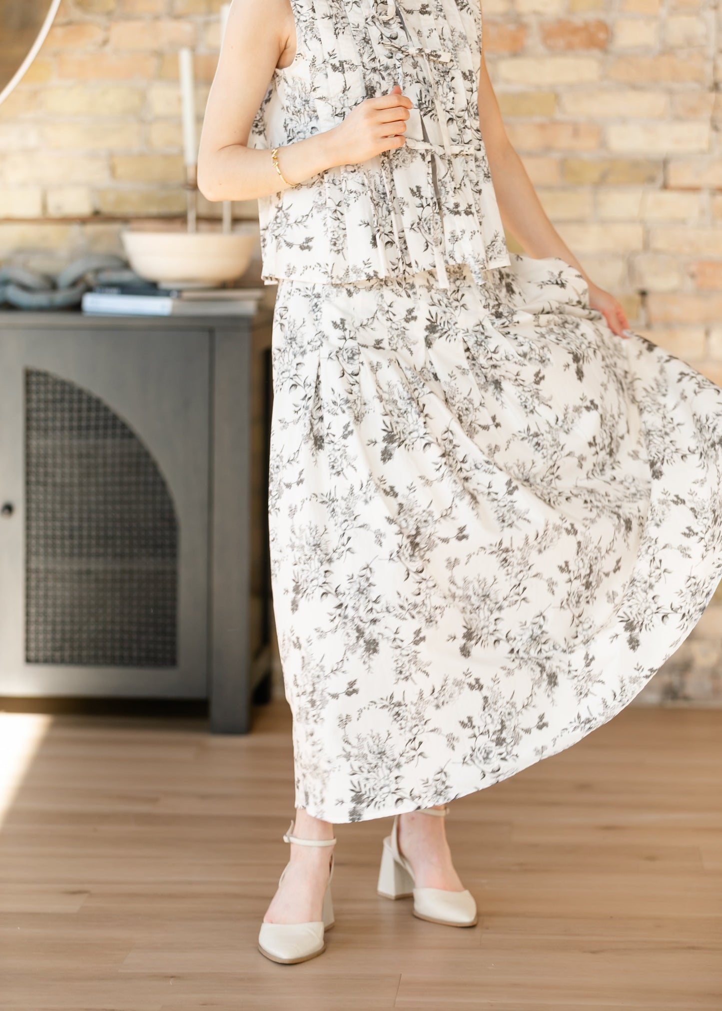 Floral Toile Skirt Set