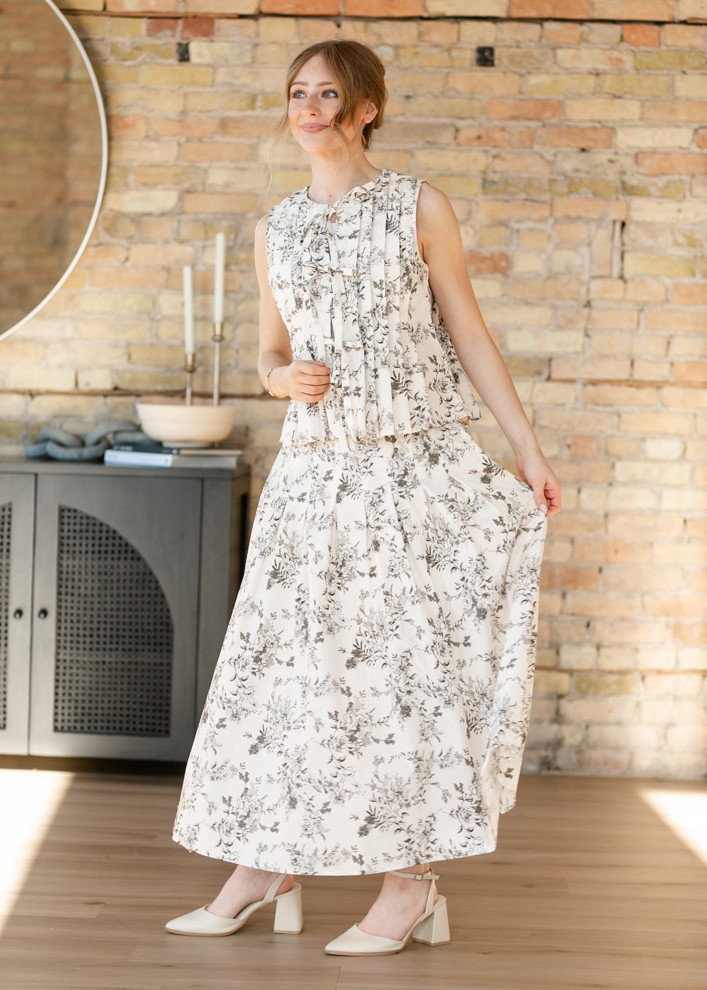 Floral Toile Skirt Set