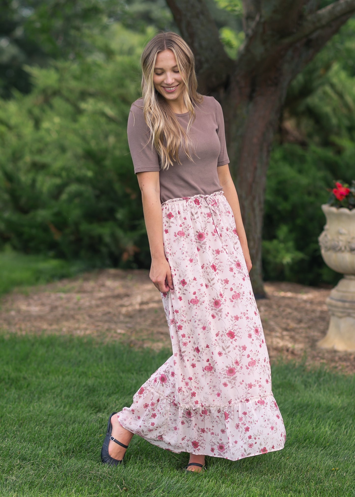 Floral Waist Tie Maxi Skirt - FINAL SALE