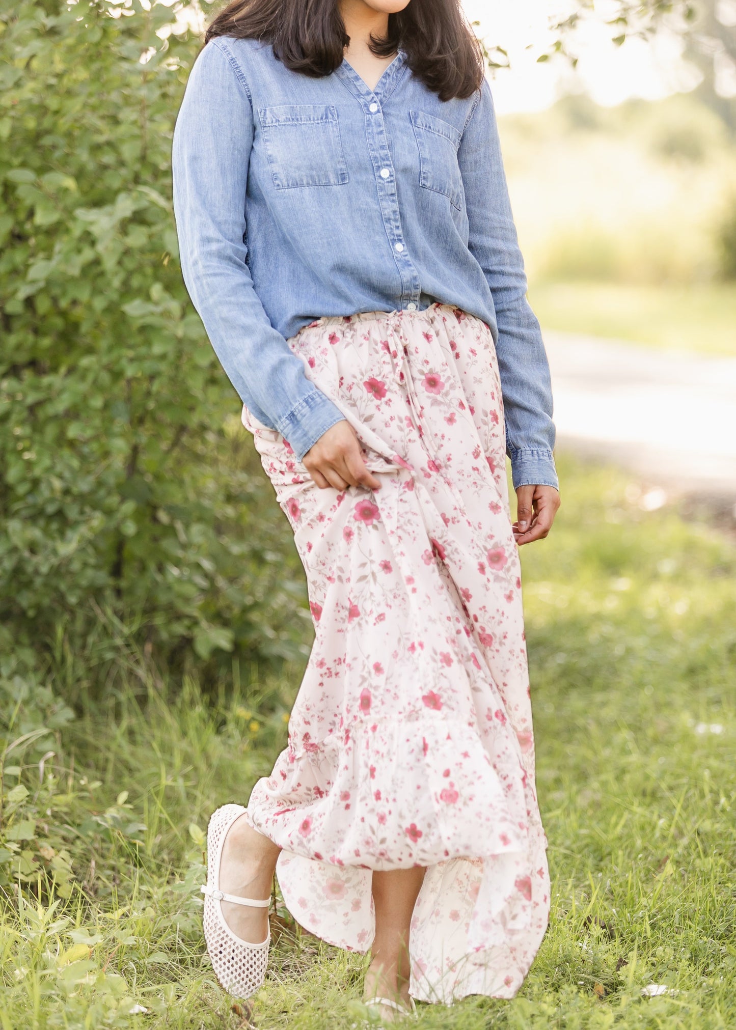 Floral Waist Tie Maxi Skirt - FINAL SALE
