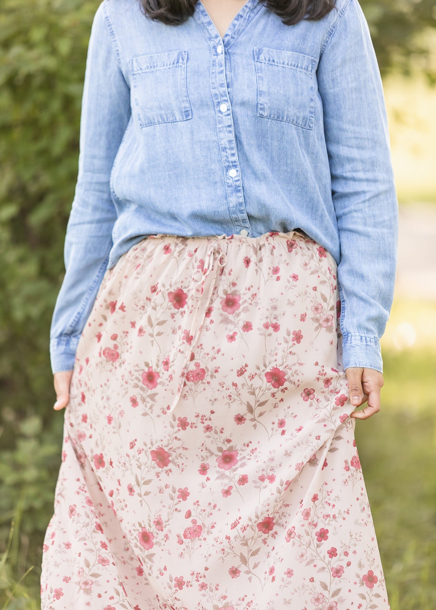 Floral Waist Tie Maxi Skirt - FINAL SALE