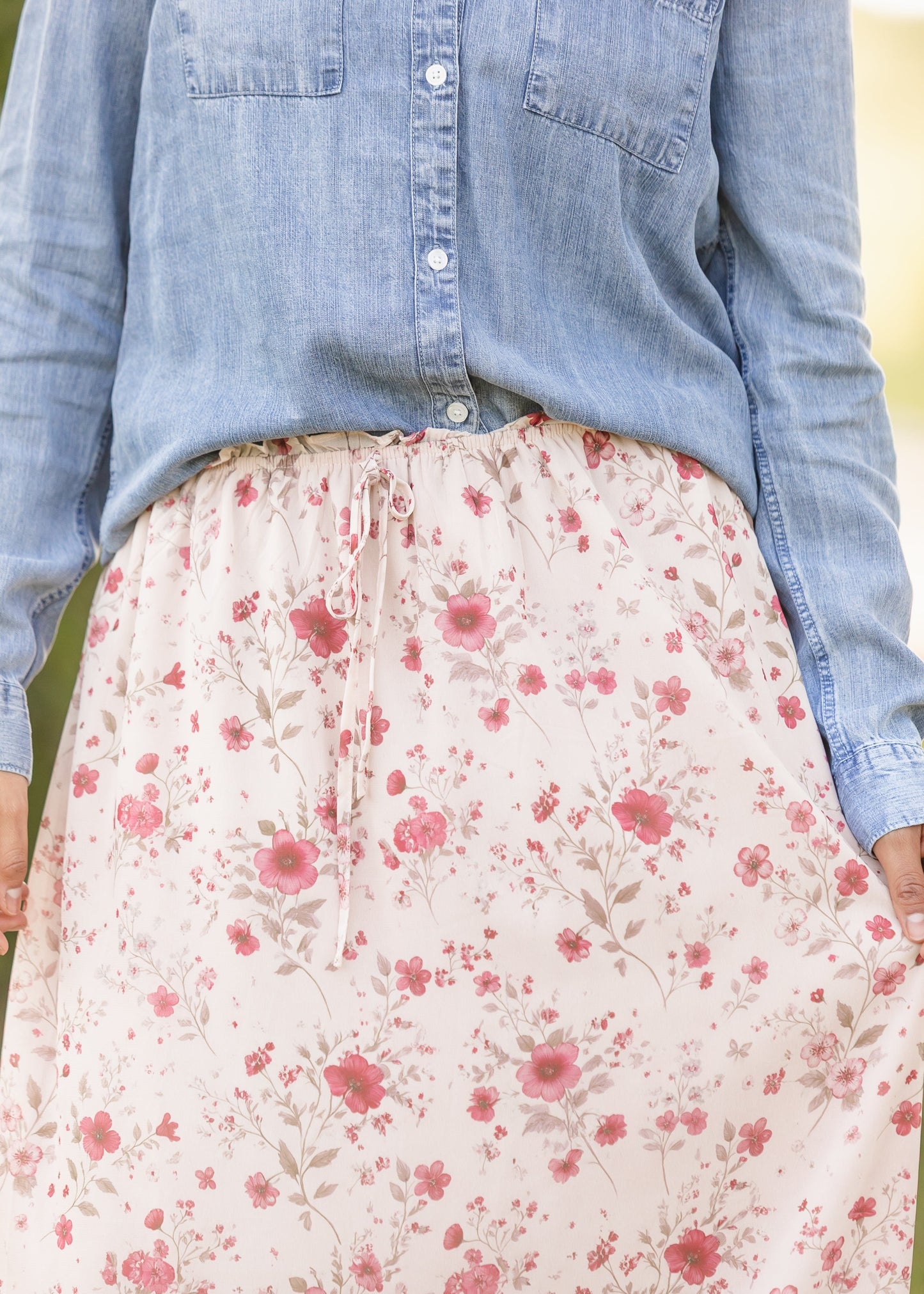 Floral Waist Tie Maxi Skirt - FINAL SALE