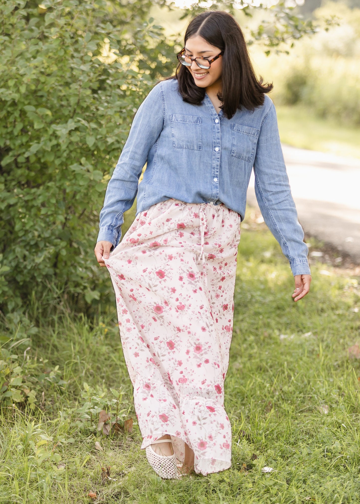 Floral Waist Tie Maxi Skirt - FINAL SALE