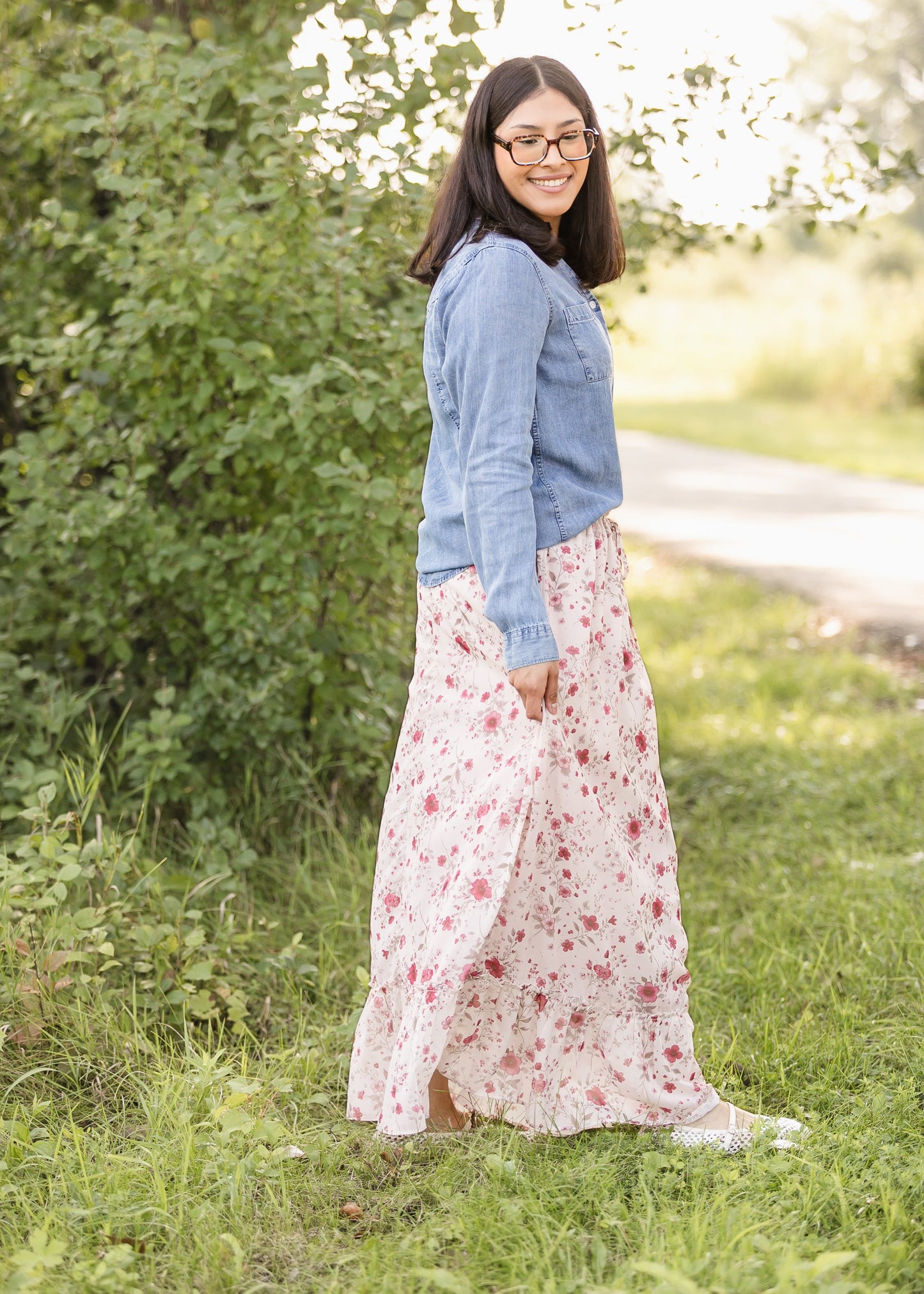 Floral Waist Tie Maxi Skirt - FINAL SALE
