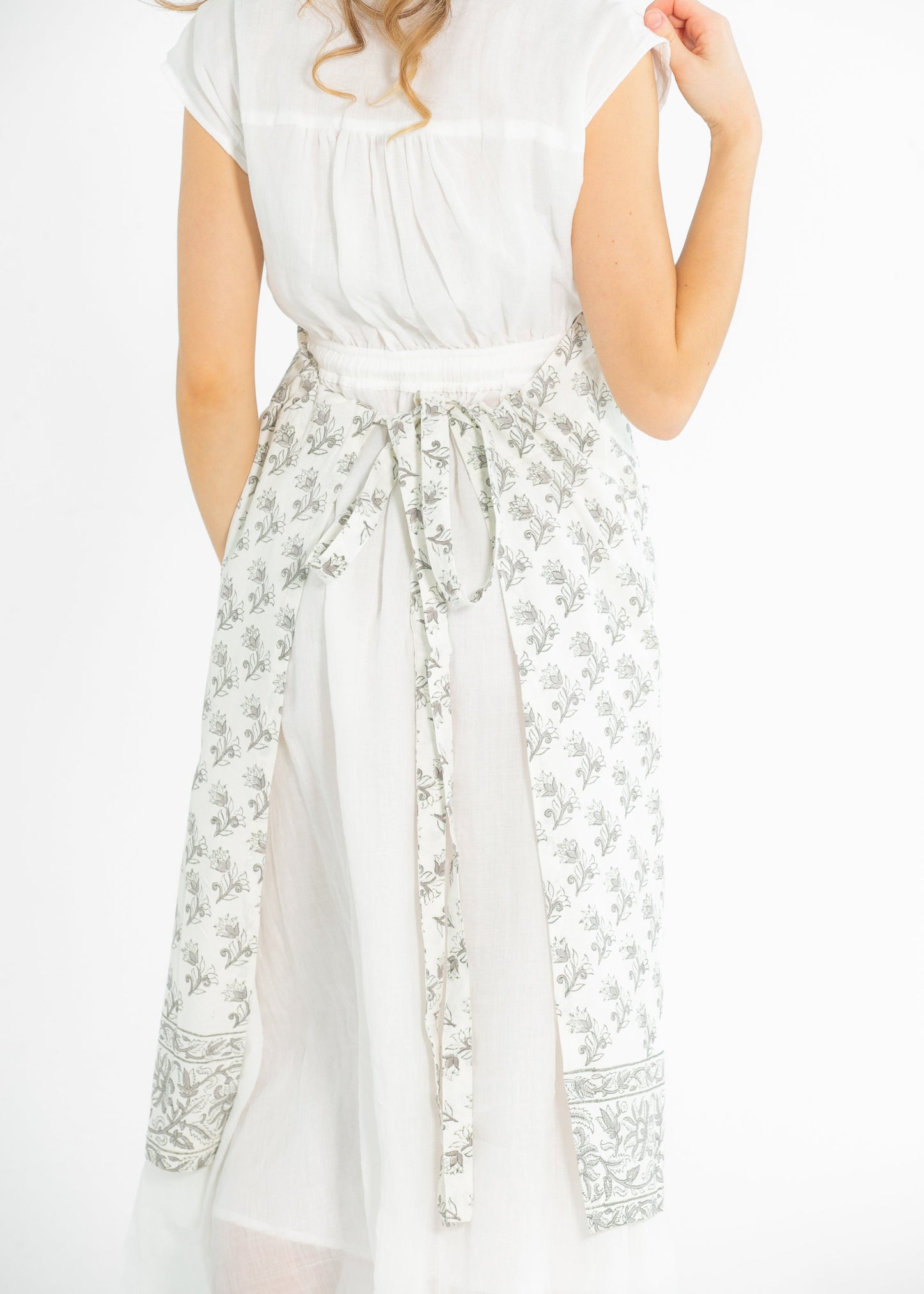 Floret Block Print Apron
