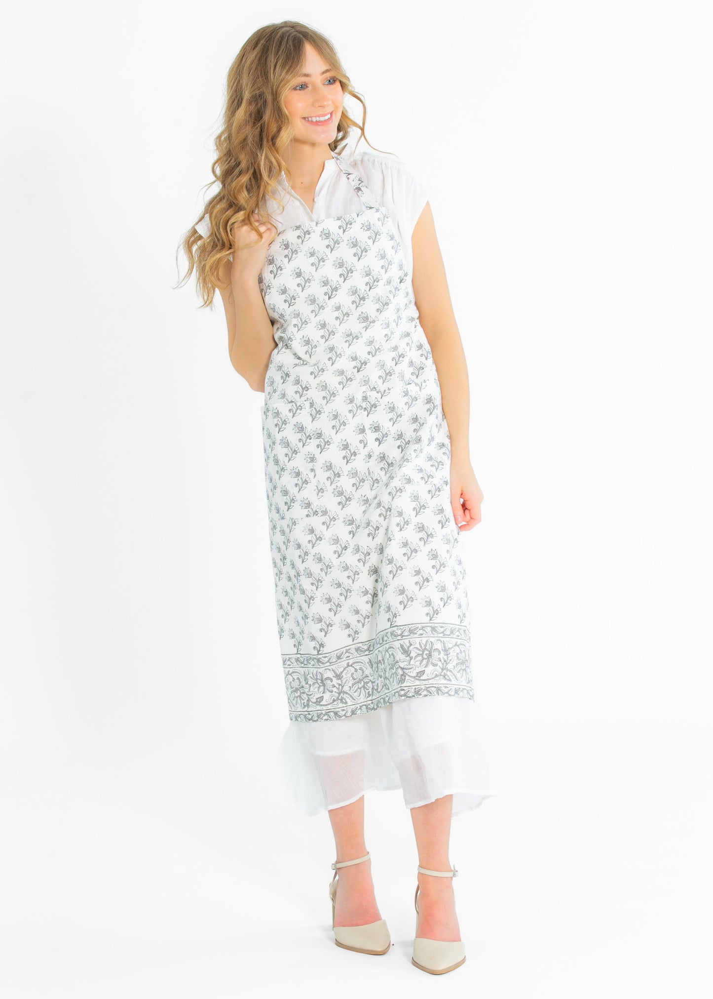 Floret Block Print Apron