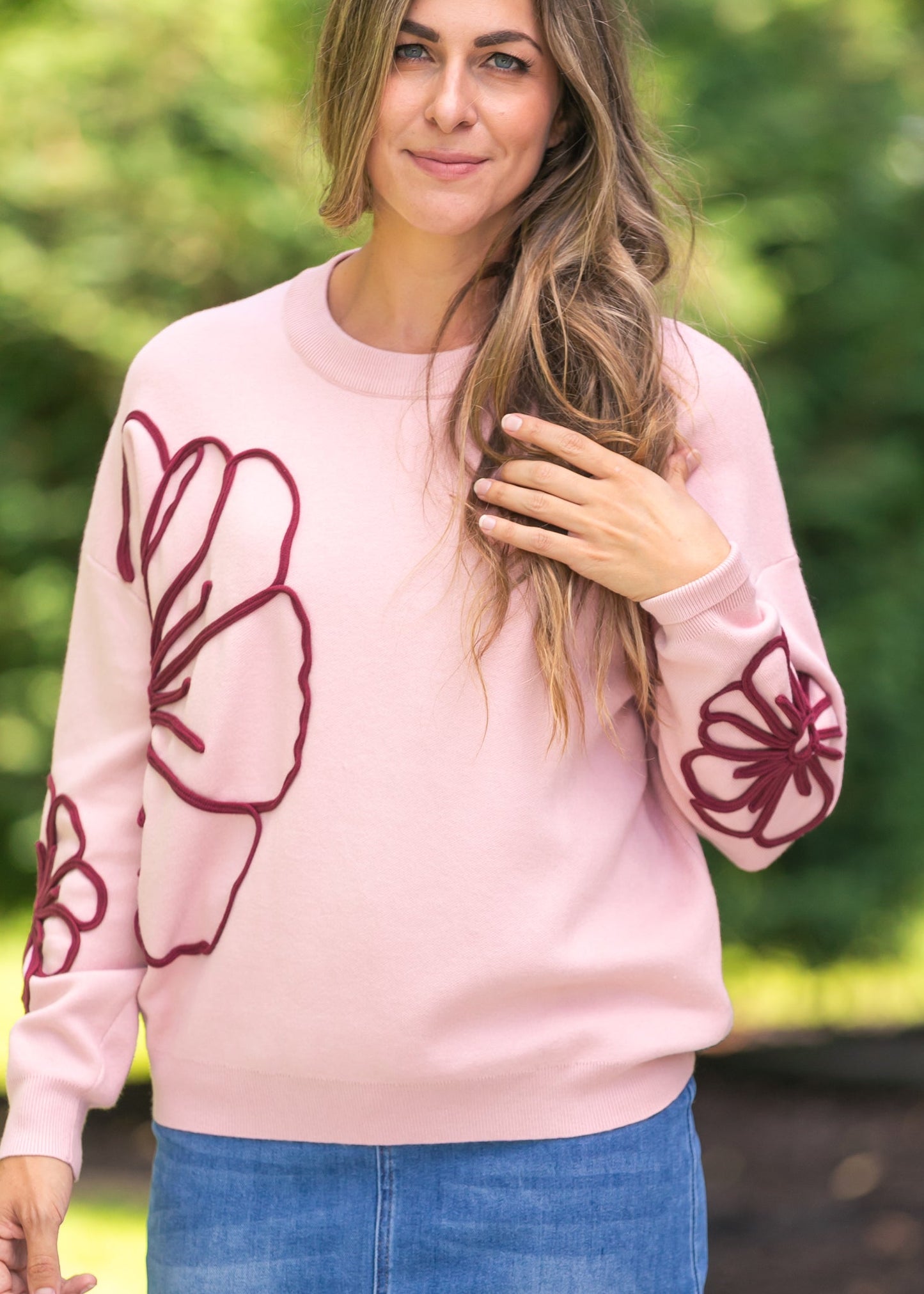 Flower Detail Knit Sweater