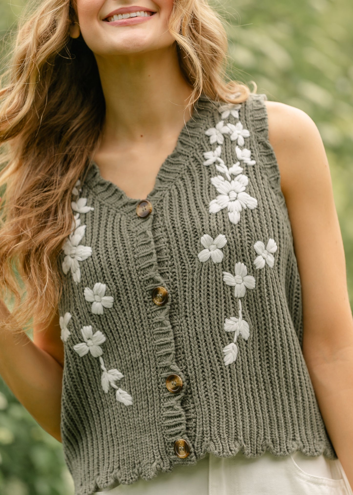 Flower Knit Sweater Vest - FINAL SALE