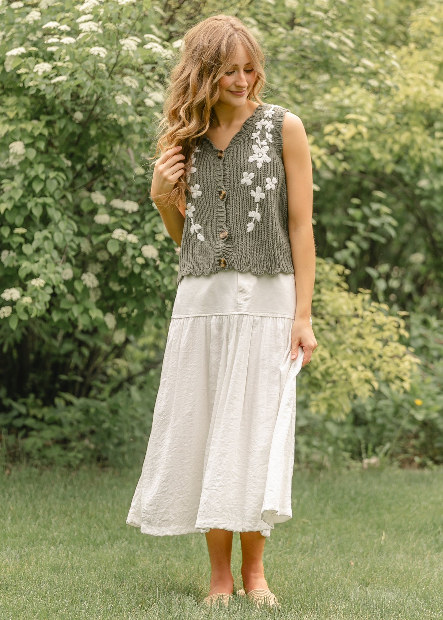 Flower Knit Sweater Vest - FINAL SALE