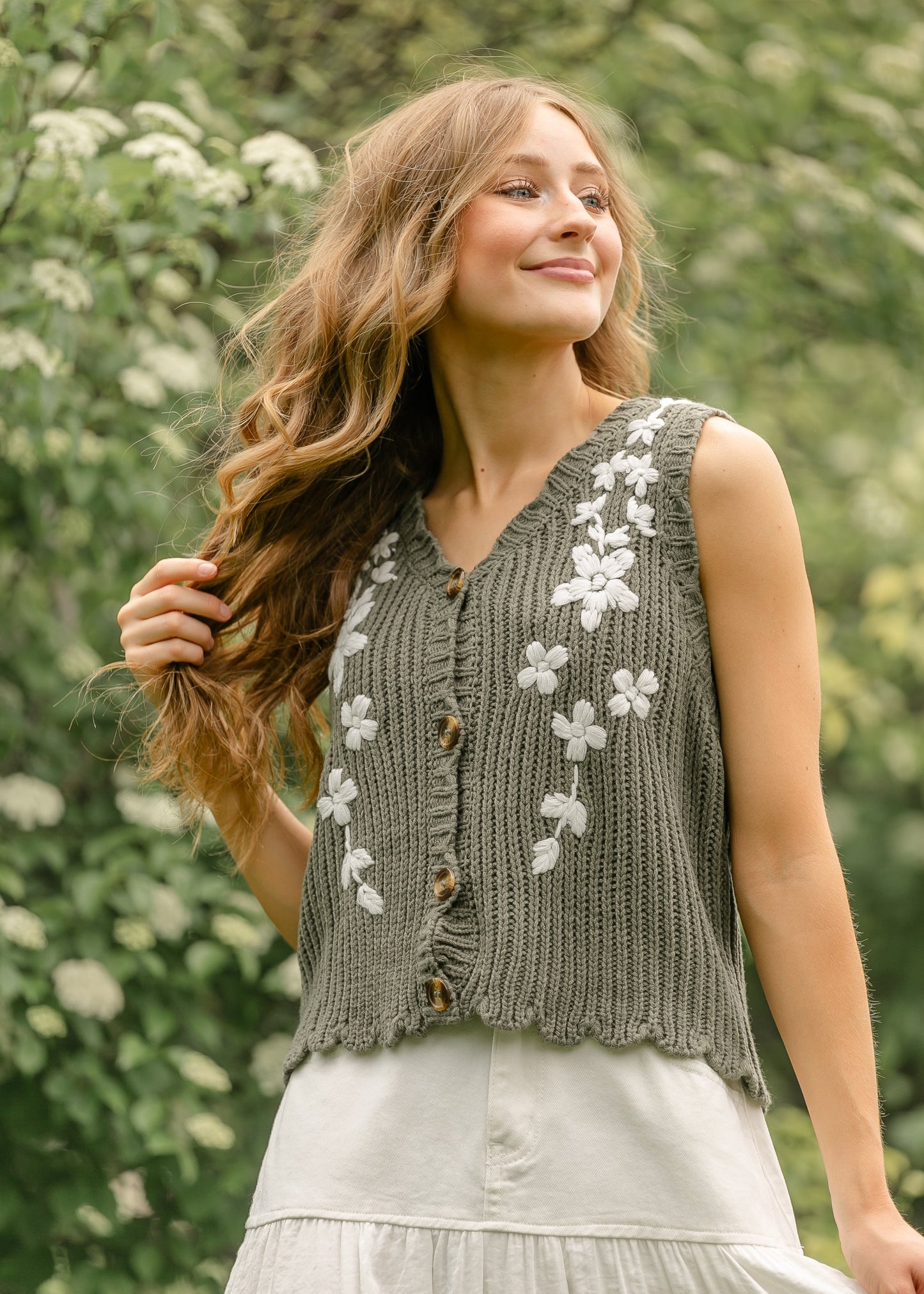 Flower Knit Sweater Vest - FINAL SALE