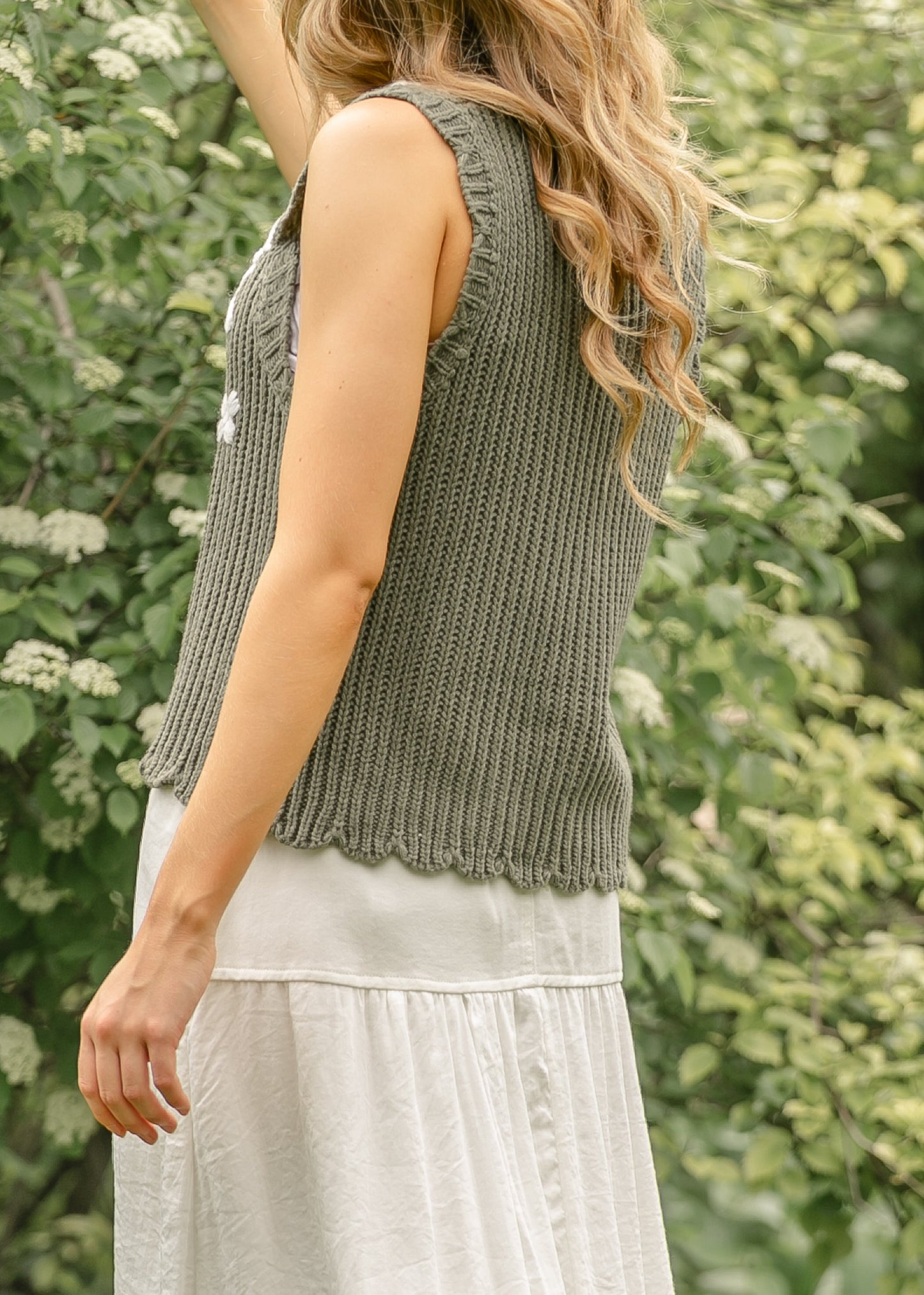Flower Knit Sweater Vest - FINAL SALE