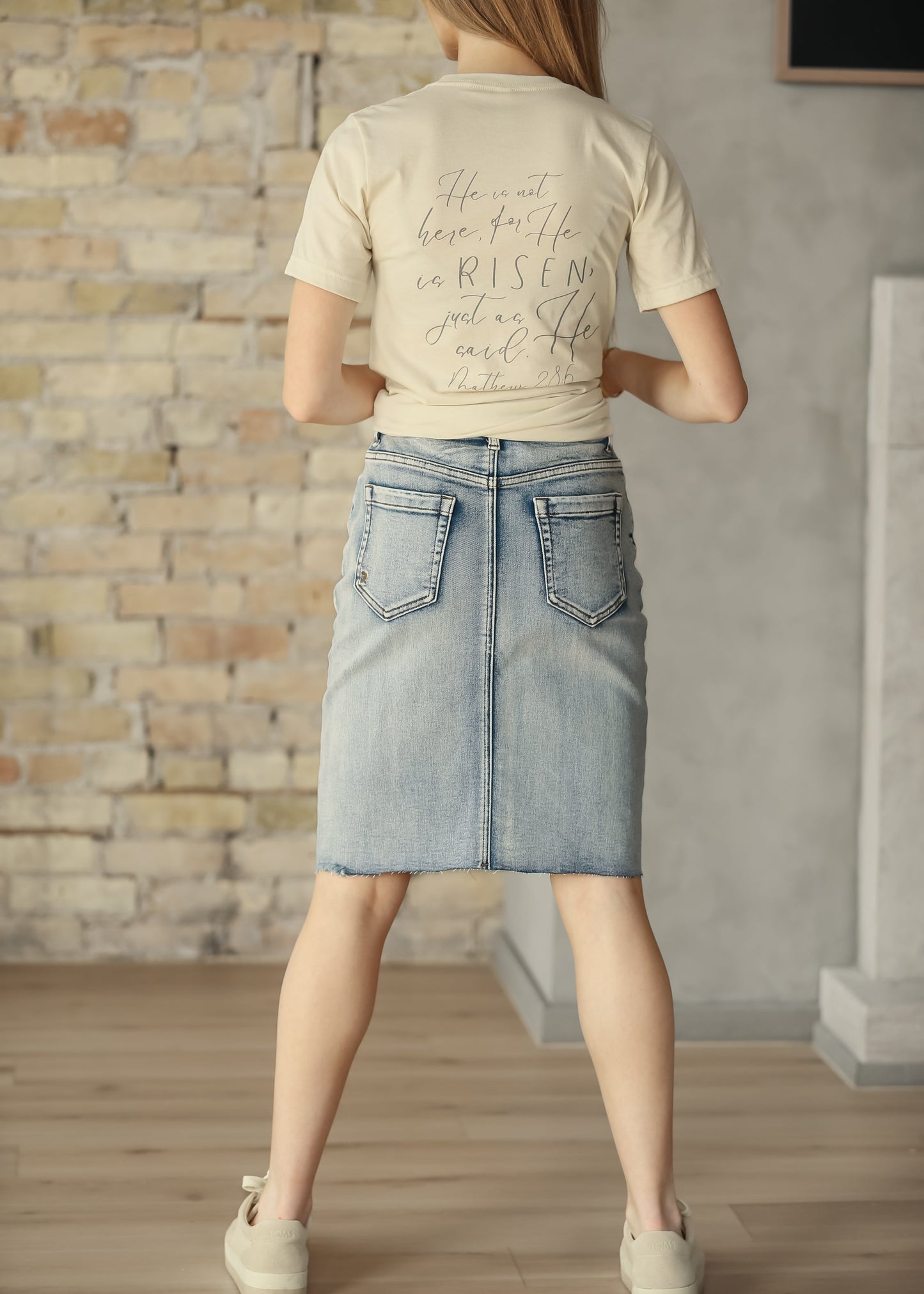 Frankie Light Wash Raw Hem Midi Skirt
