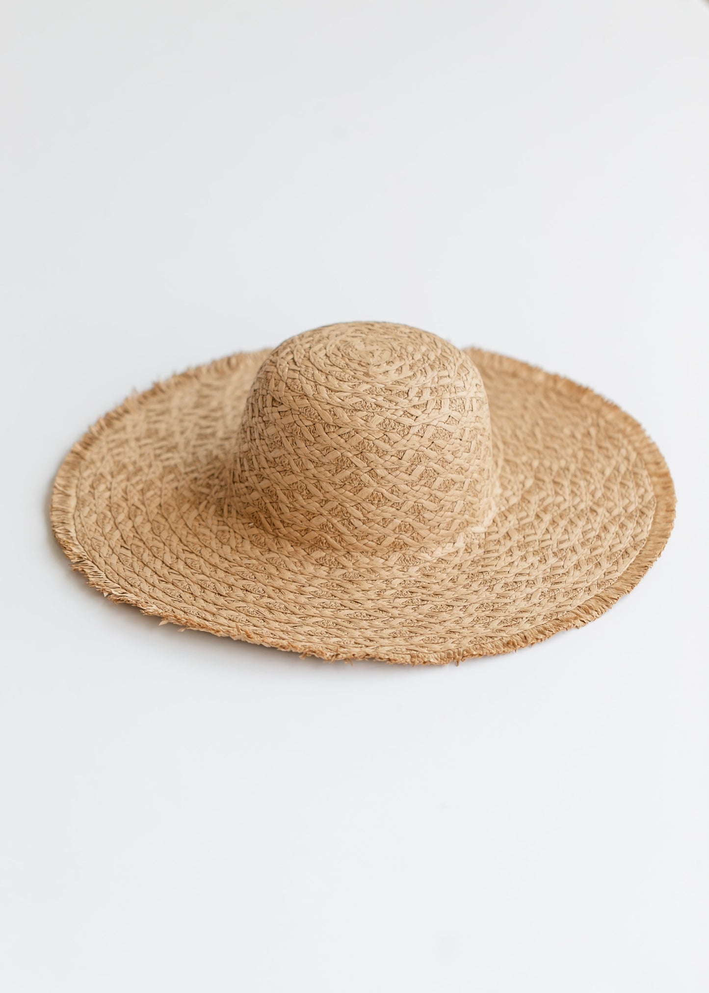 Frayed Straw Floppy Sun Hat - FINAL SALE