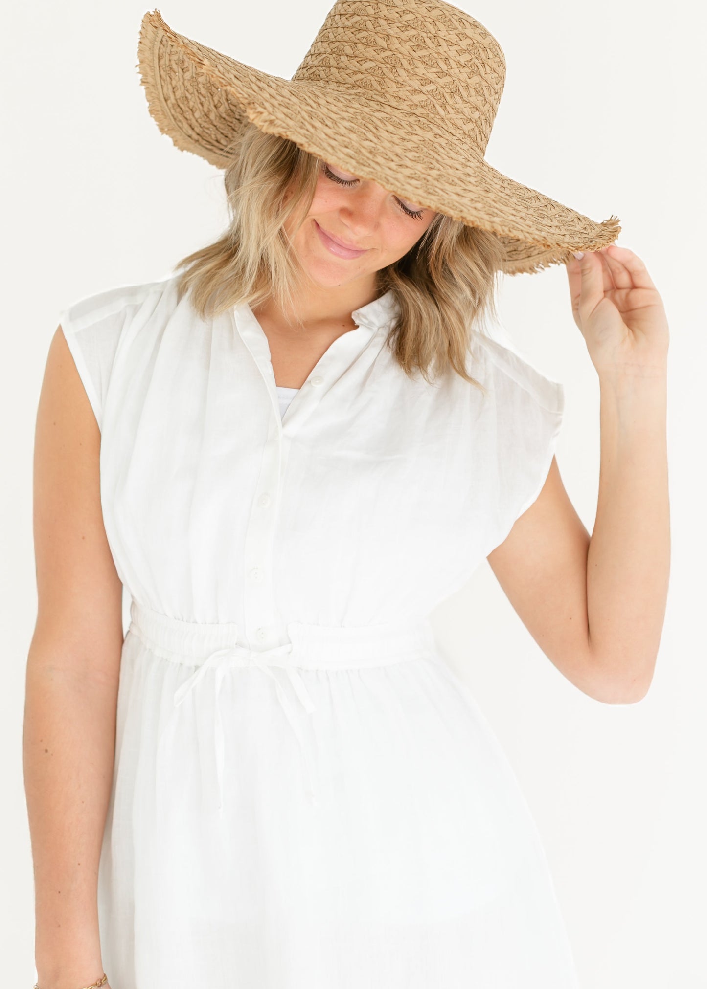 Frayed Straw Floppy Sun Hat - FINAL SALE