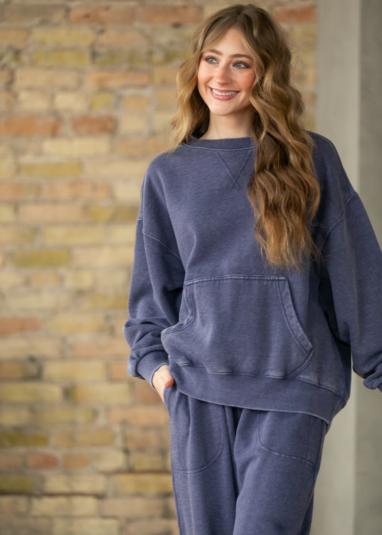 Free People® Navy Slow it Down Pullover