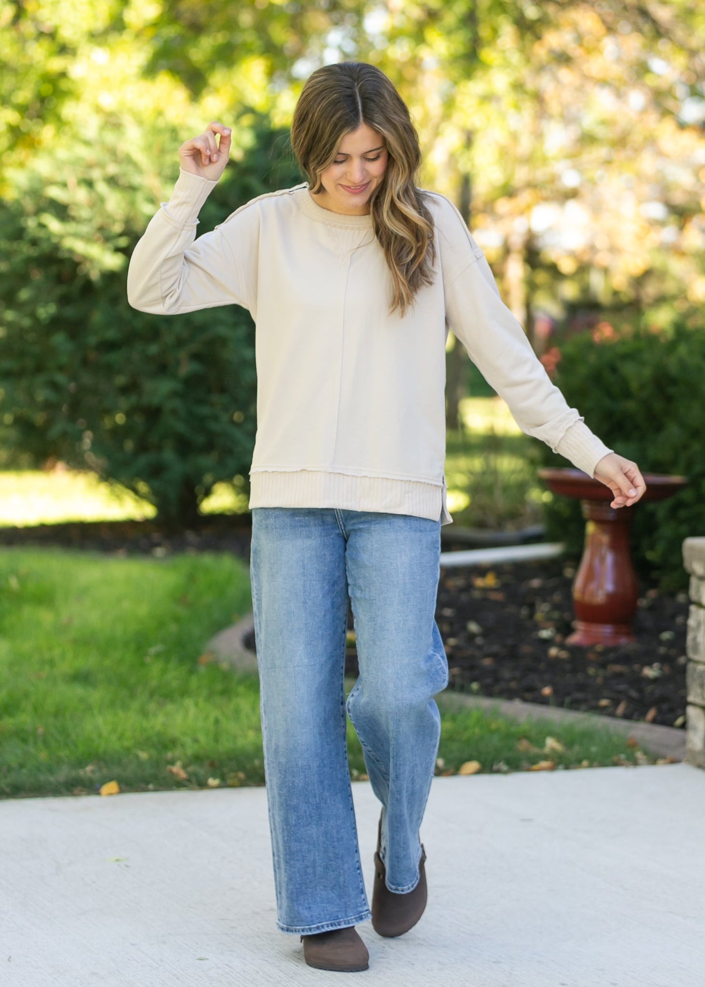French Terry Exposed Seam Sweatshirt - FINAL SALE