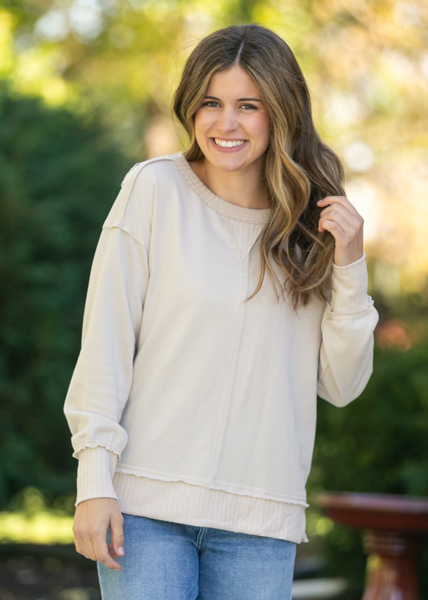 French Terry Exposed Seam Sweatshirt - FINAL SALE