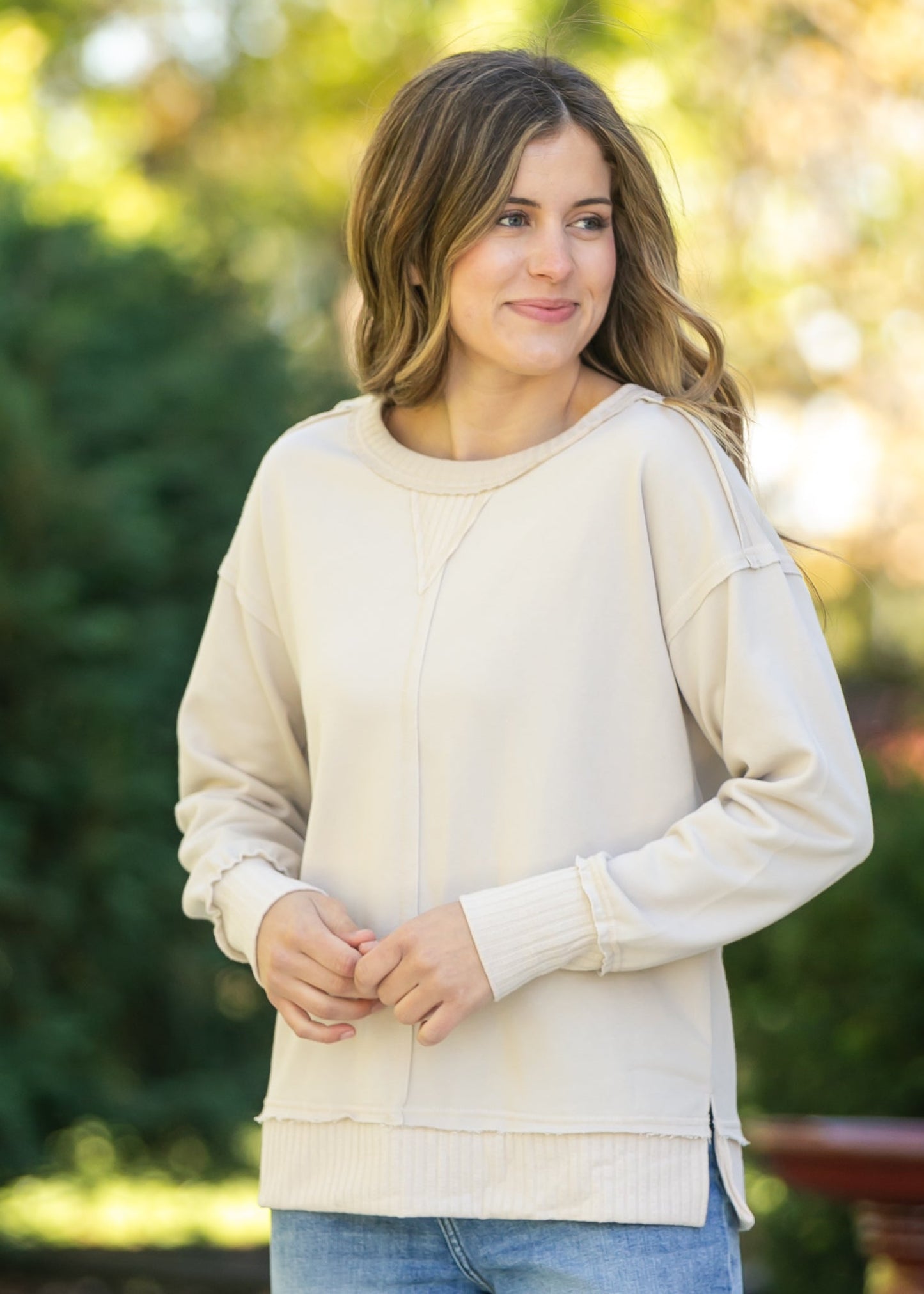 French Terry Exposed Seam Sweatshirt - FINAL SALE