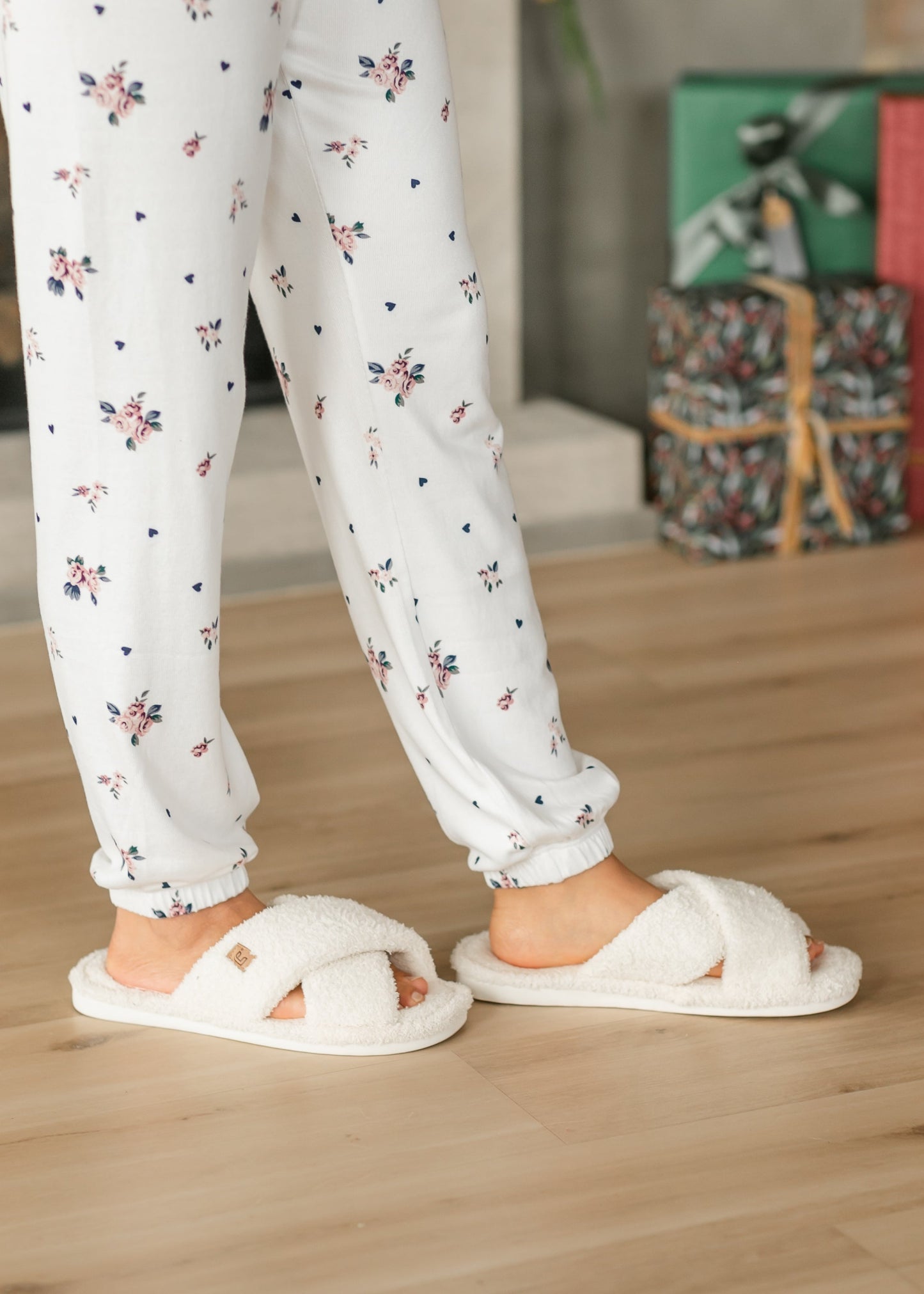 Fuzzy Criss Cross Slipper - FINAL SALE