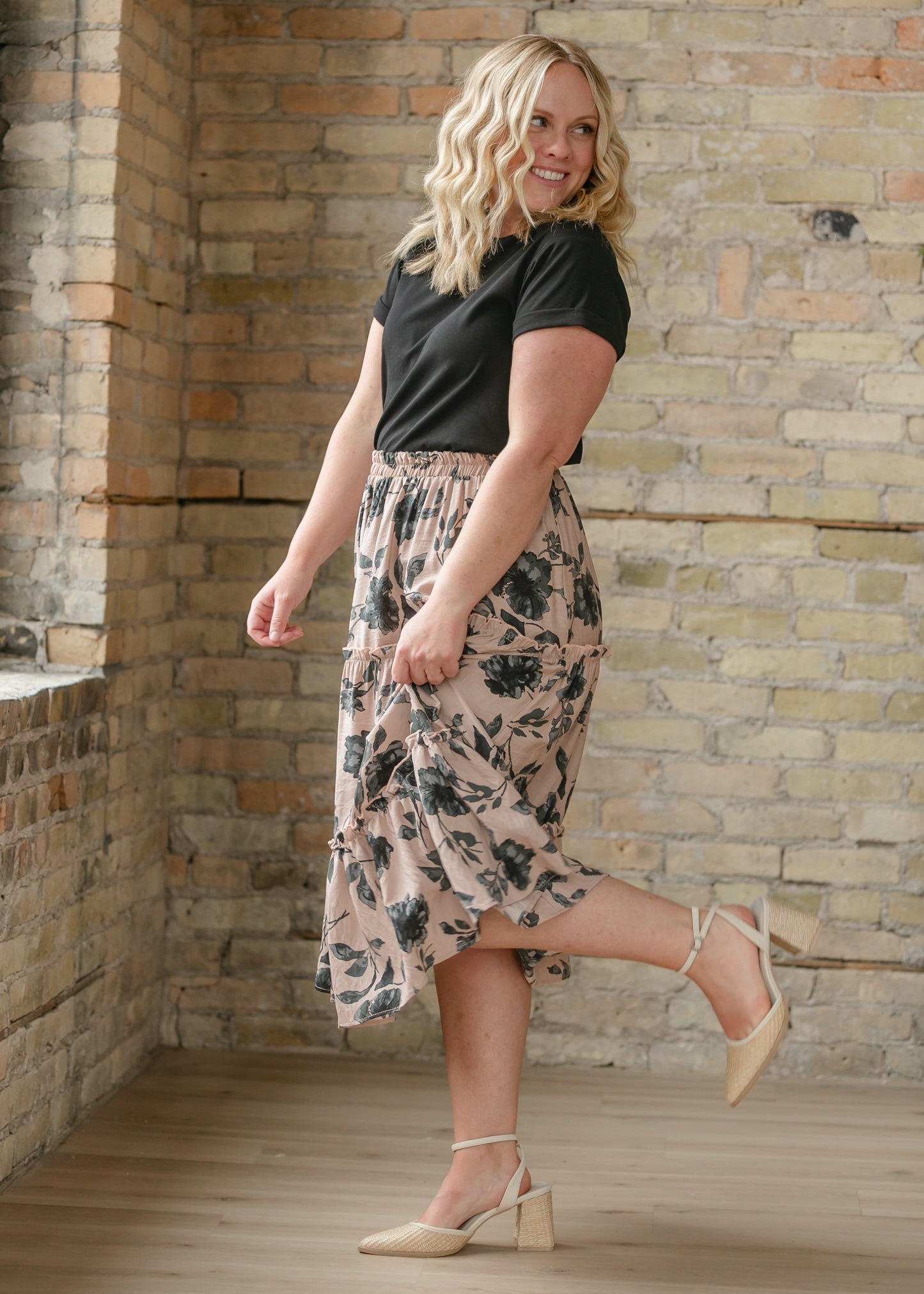 Giana Ruffle Tiered Midi Skirt - FINAL SALE