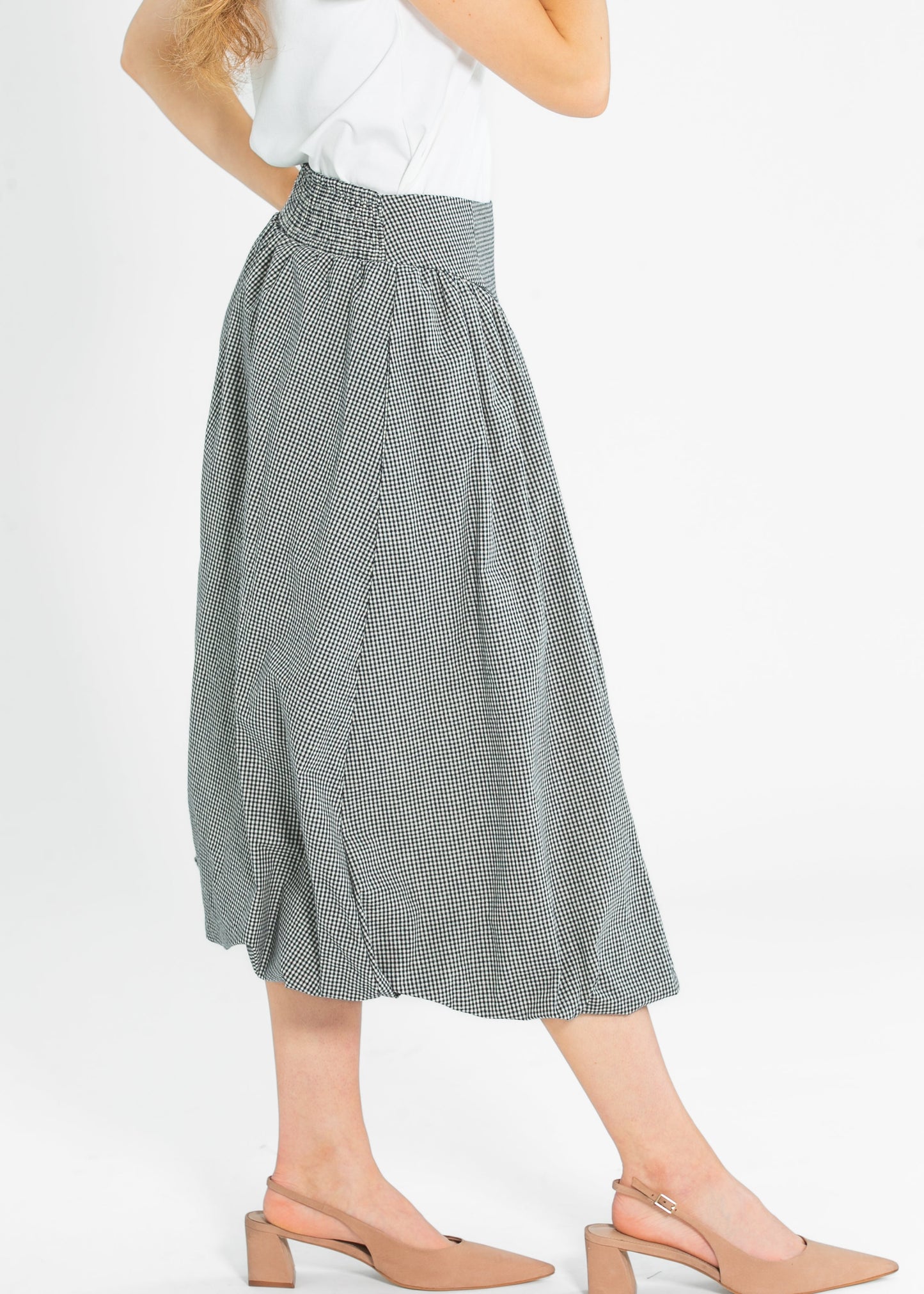 Quincy Gingham Balloon Midi Skirt - FINAL SALE