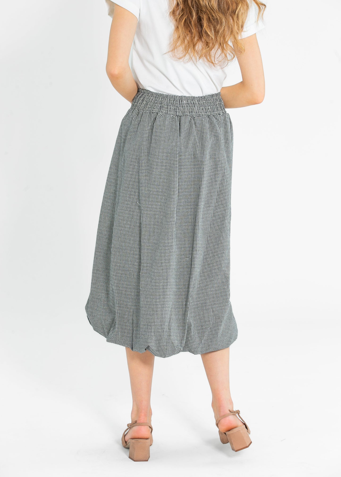 Quincy Gingham Balloon Midi Skirt - FINAL SALE
