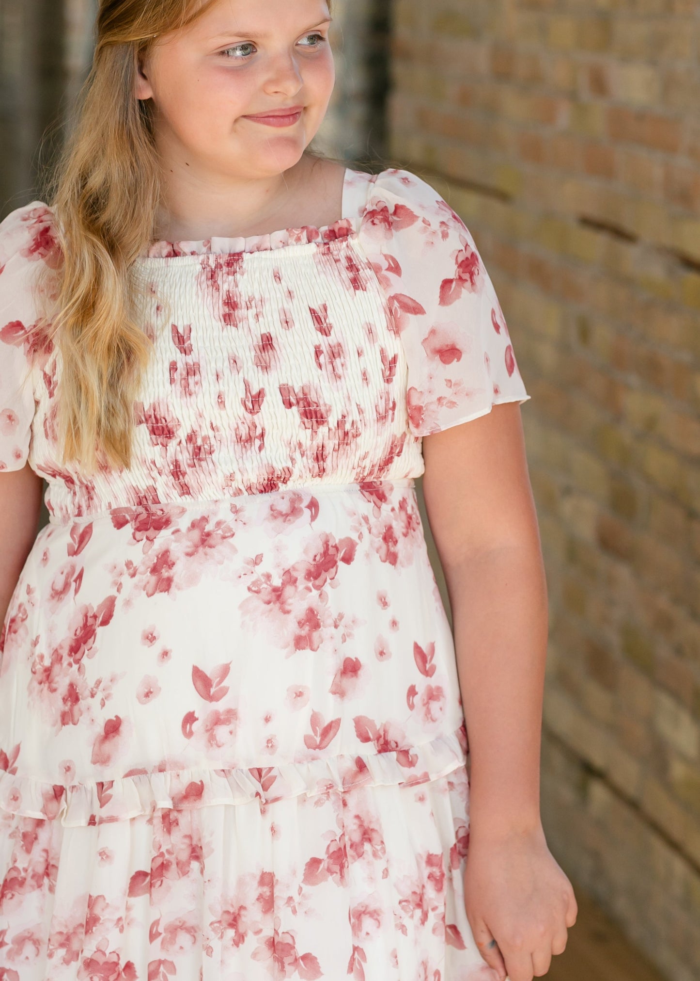 Girl's Romantic Floral Smocked Dress - FINAL SALE