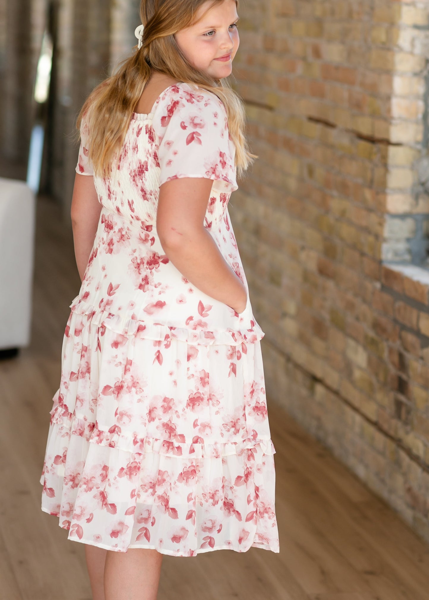 Girl's Romantic Floral Smocked Dress - FINAL SALE