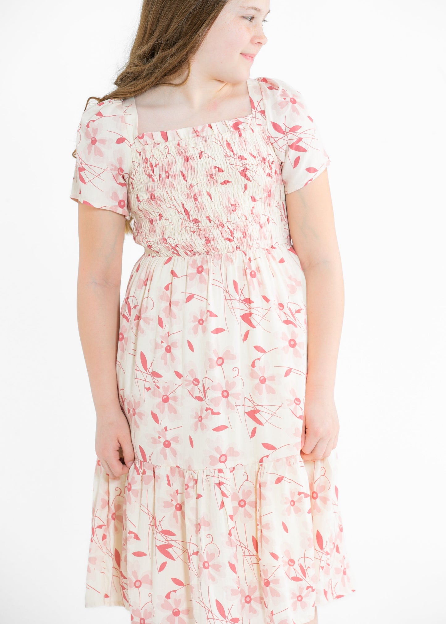 Girl's Summer Cap Sleeve Midi Dress - FINAL SALE