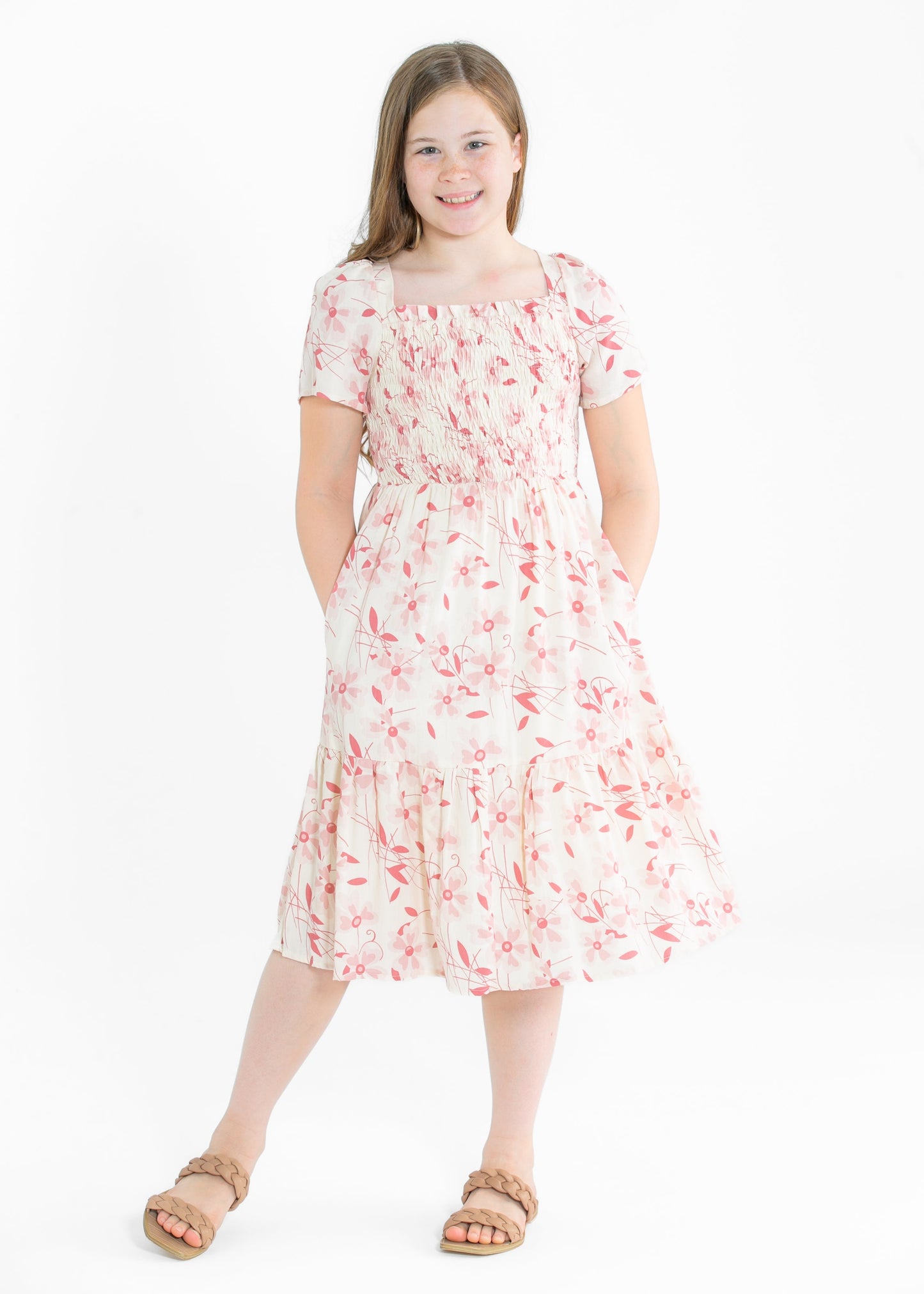 Girl's Summer Cap Sleeve Midi Dress - FINAL SALE