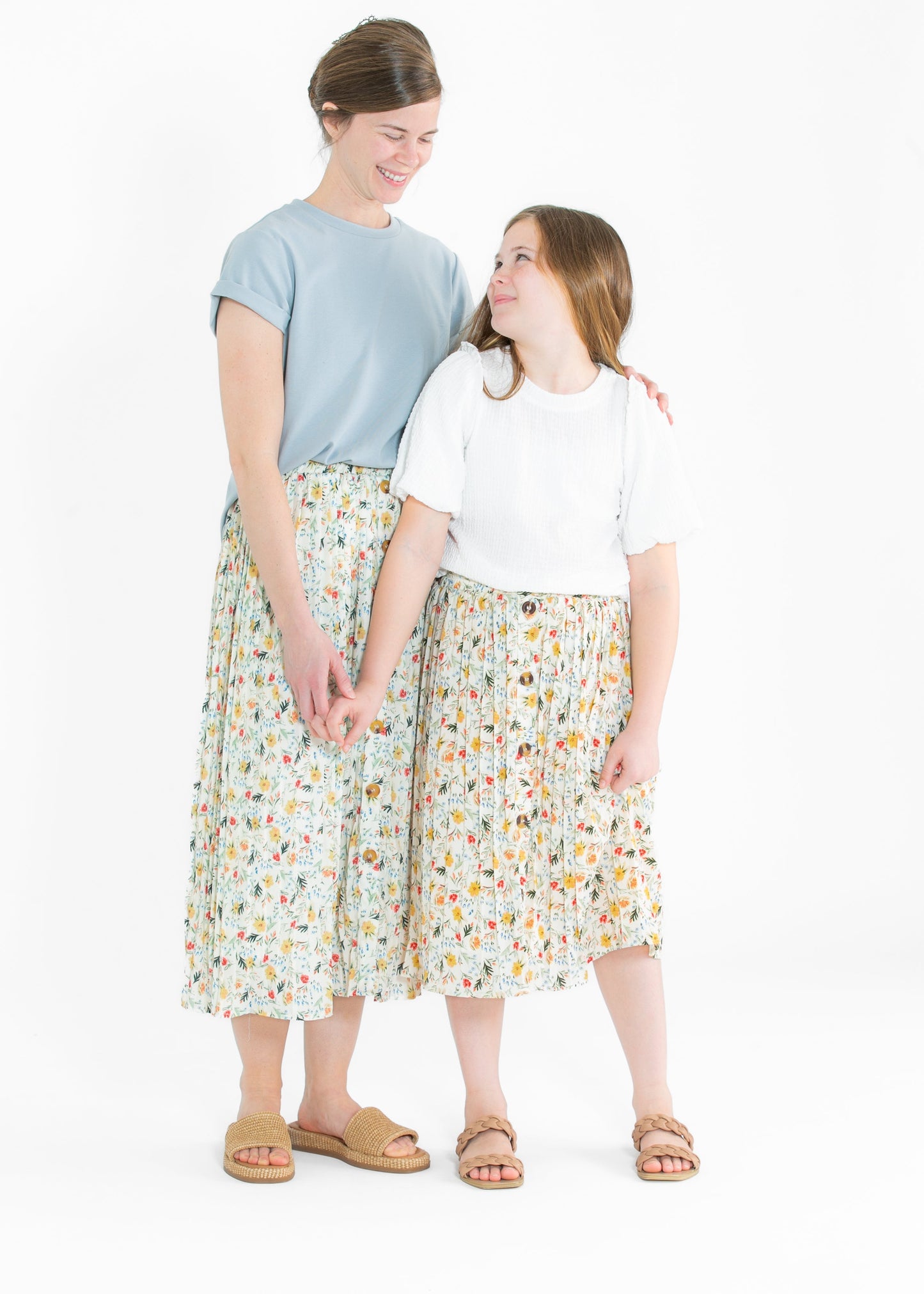 Girls Floral Print Pleated Midi Skirt - FINAL SALE