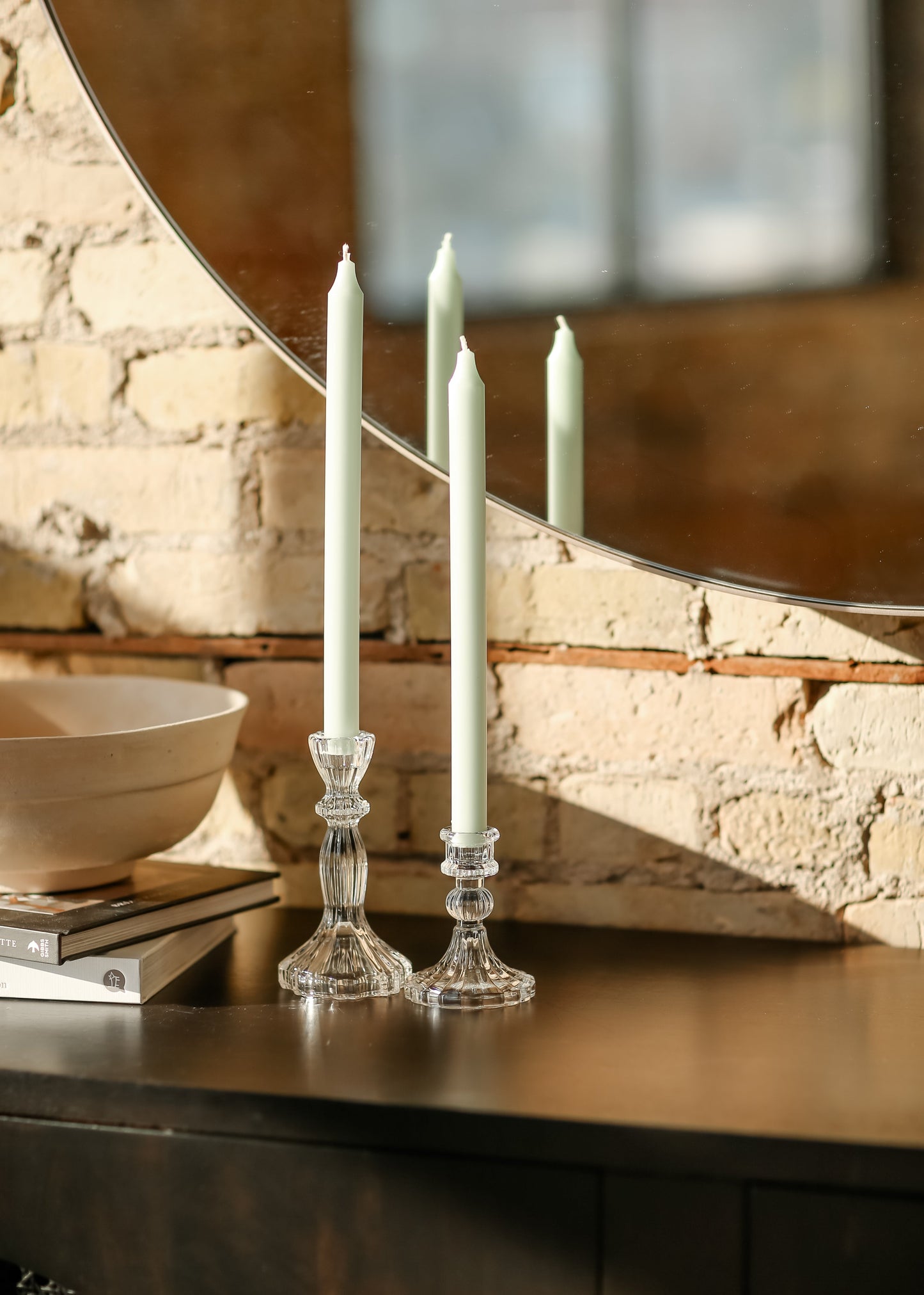 Glass Taper Candlestick Holder - FINAL SALE