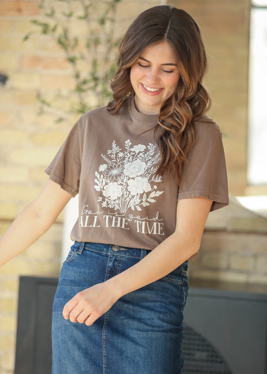 God Is Good Floral Graphic T-Shirt