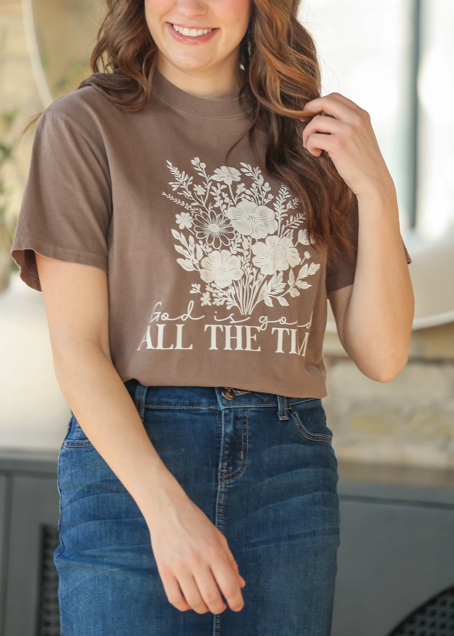 God Is Good Floral Graphic T-Shirt