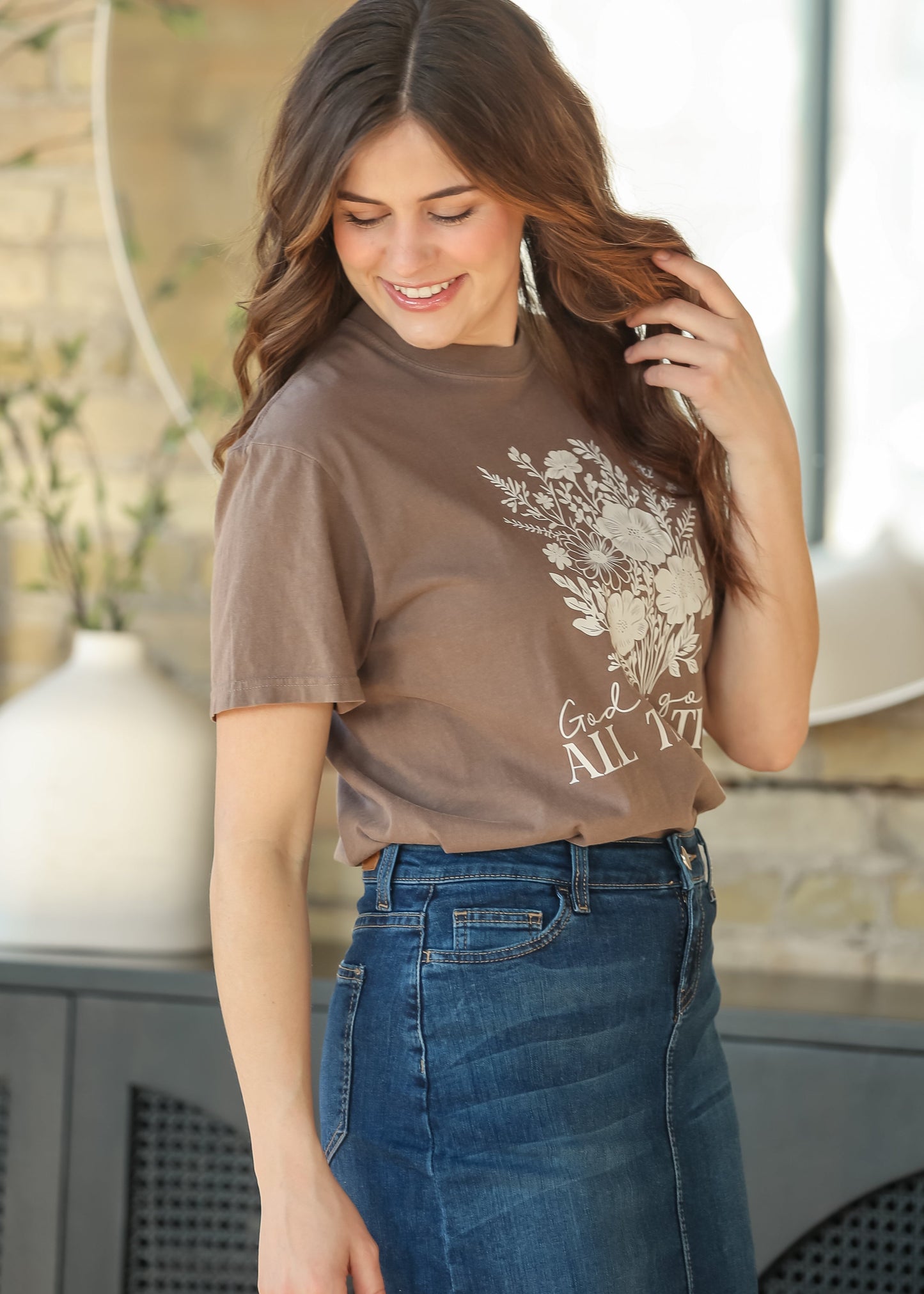 God Is Good Floral Graphic T-Shirt